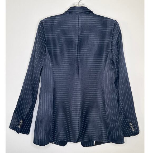 NWT Banana Republic Navy Pinstripe one button dressy Blazer Spring 2018 size 4 - Picture 13 of 15